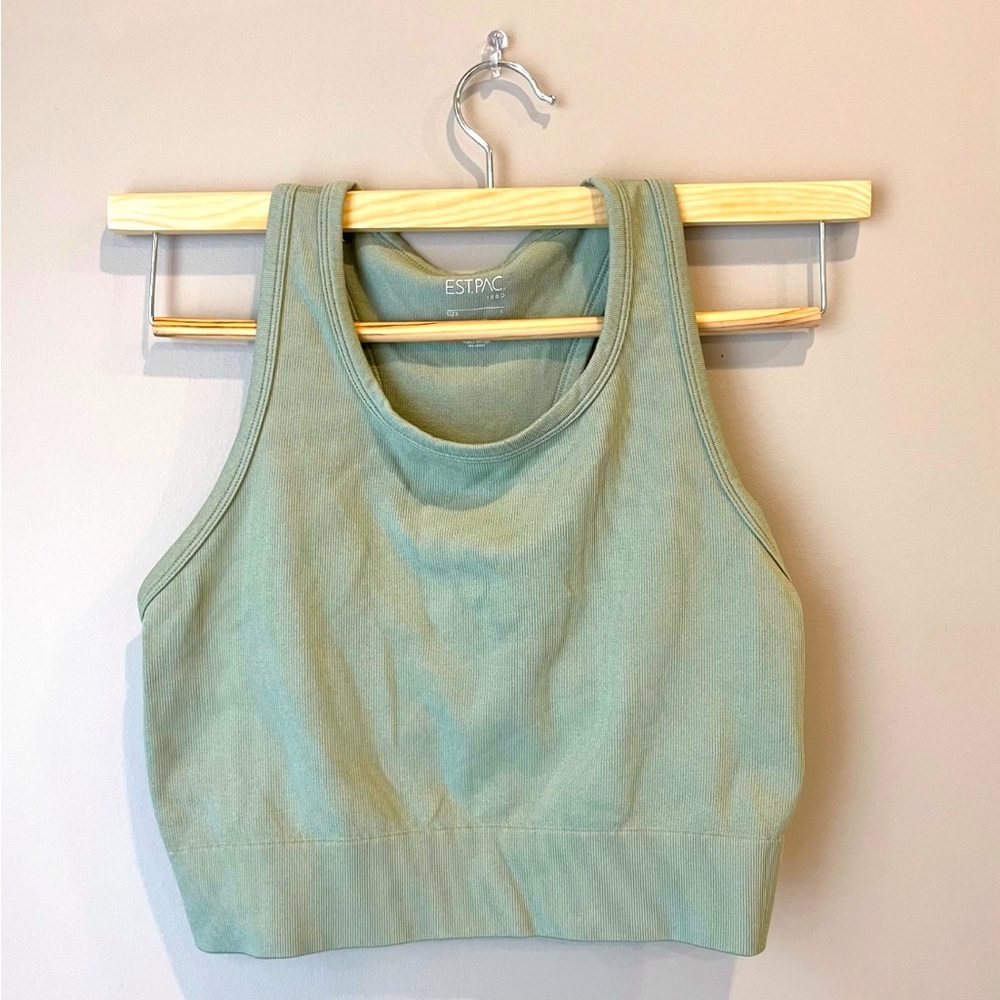 PacSun Athletic Casual Light Green Tank Top
